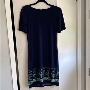 Michael Kors Blue Dress with Patterned Hem